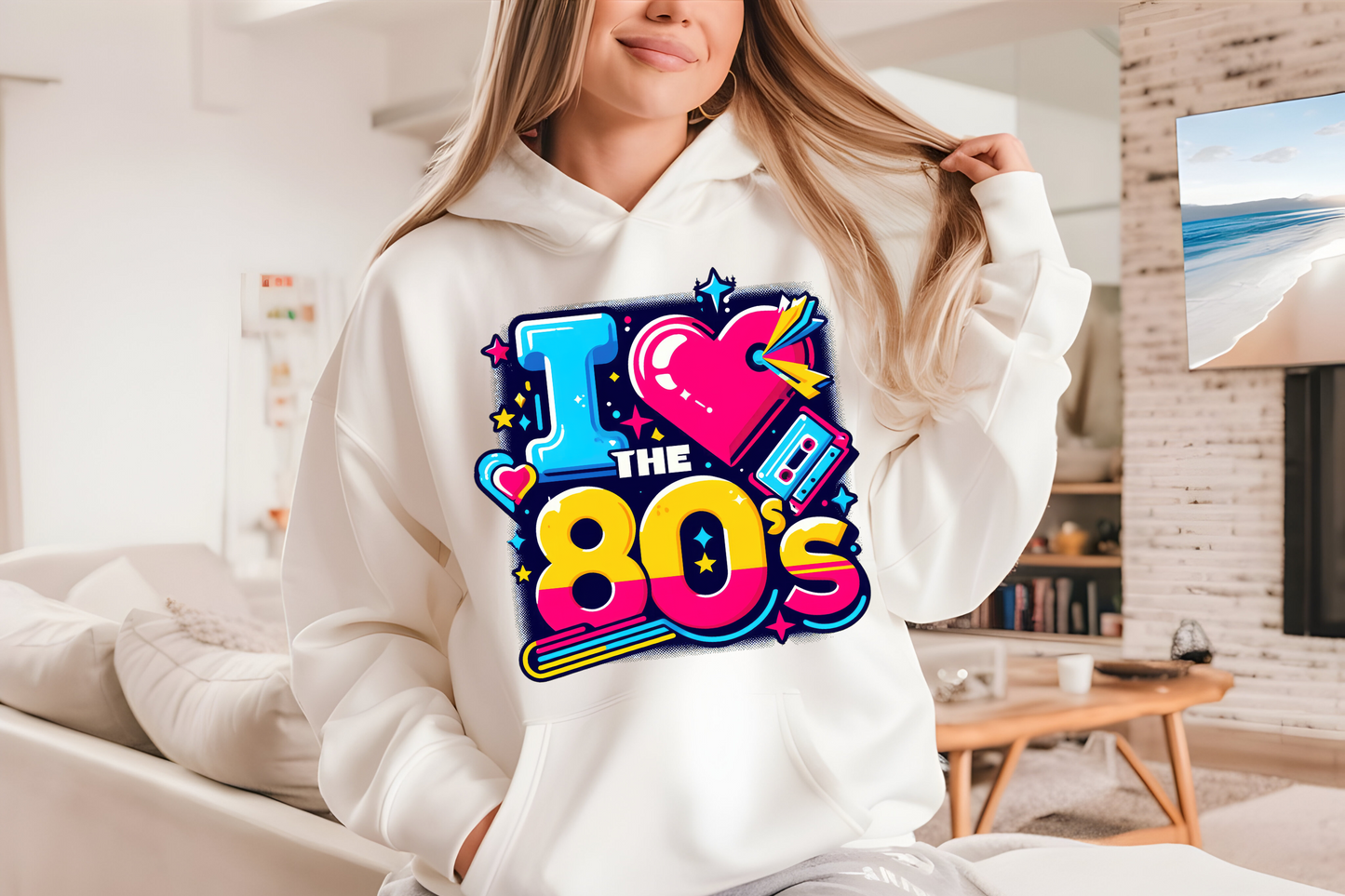 Rock your style with the "I ♥ THE 80s" Hoodie from Besttee & Friends