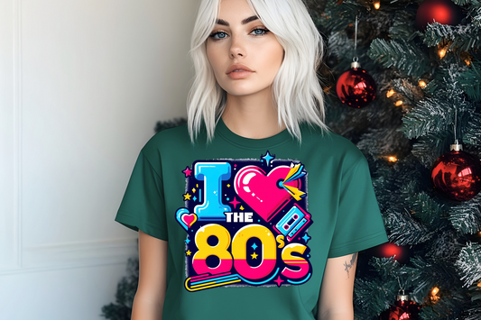 Step back in time with the "I ♥ THE 80s" Tee from Besttee & Co.!