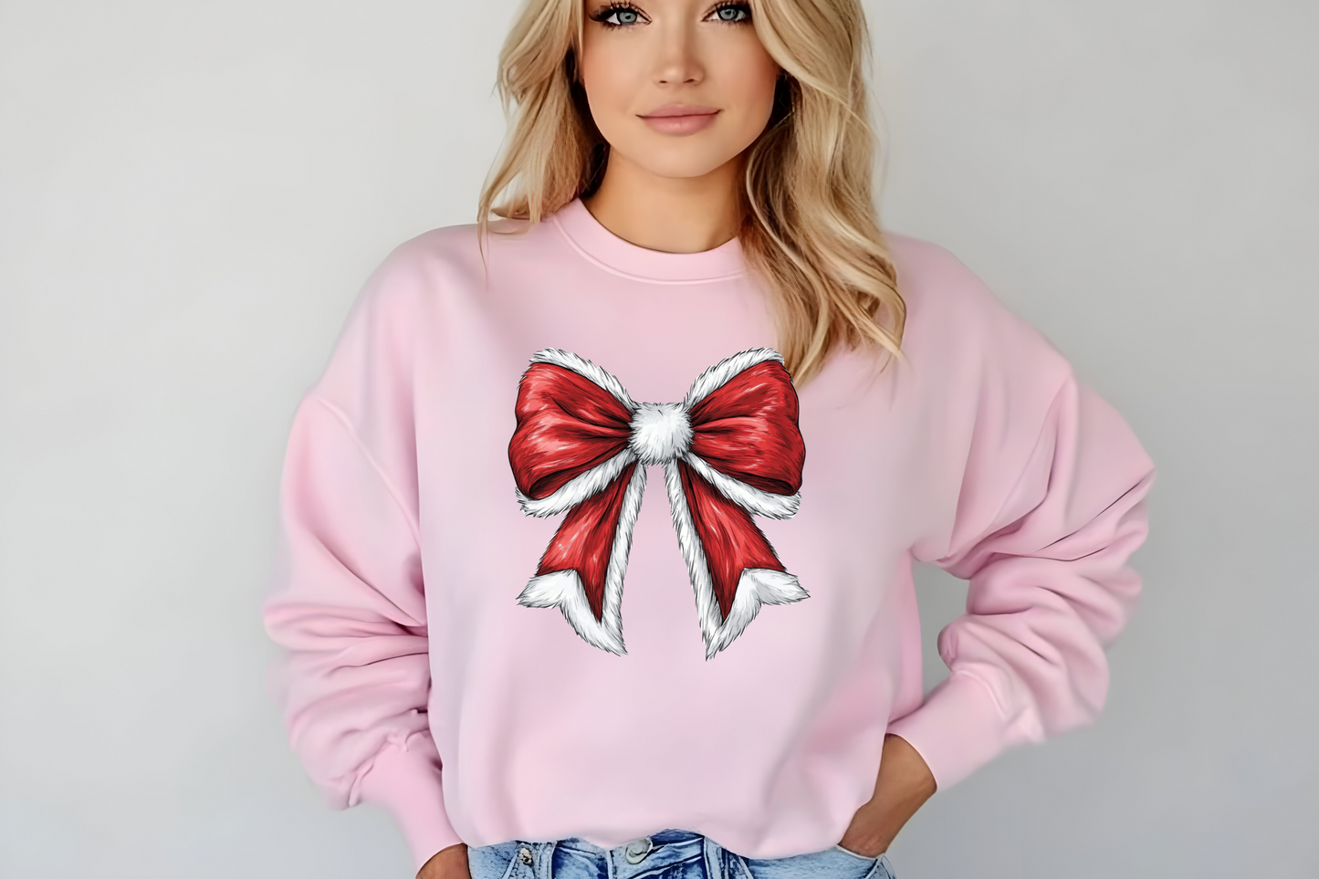 Christmas sweatshirt with Red Bow